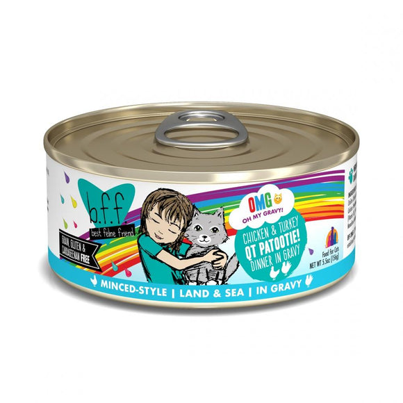 Weruva BFF Oh My Gravy QT Patootie Grain Free Chicken & Turkey in Gravy Canned Cat Food