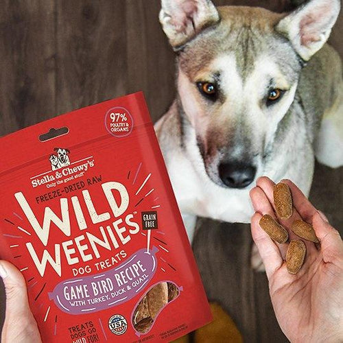 Stella & Chewy's Wild Weenies Grain Free Red Game Bird Recipe Freeze Dried Raw Dog Treats